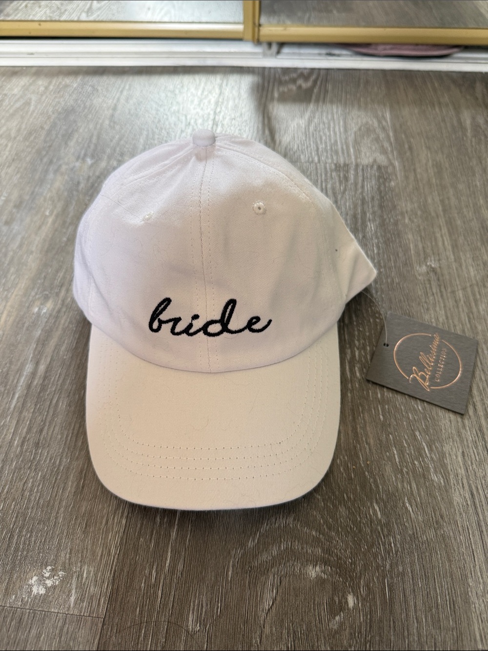 White 'bride' Embroidered Baseball Cap